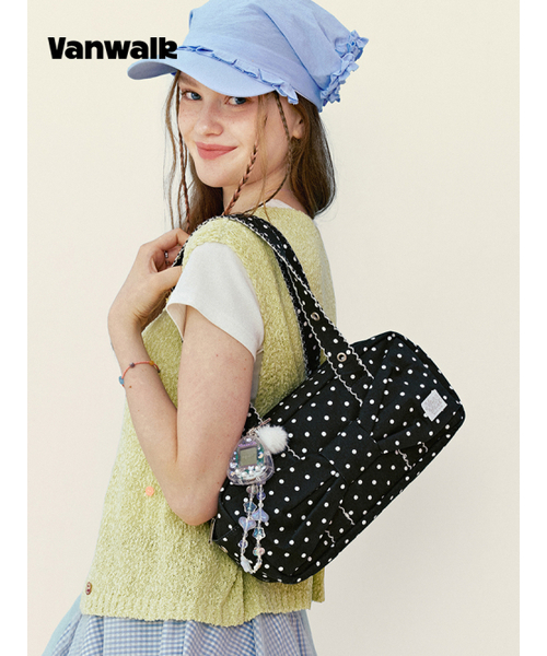 VANWALK（バンウォーク）の「Shirring Ribbon tote Bag [Black]（ショルダーバッグ・レディース・ブラック・FREE）」の2枚目の写真