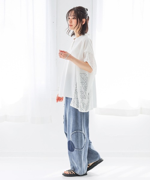 n'OrLABEL(ノアールレーベル)の「レース切替ドルマンブラウス(シャツ/ブラウス・レディース・オフホワイト/ブラック/ネイビー・FREE)」の21枚目の写真