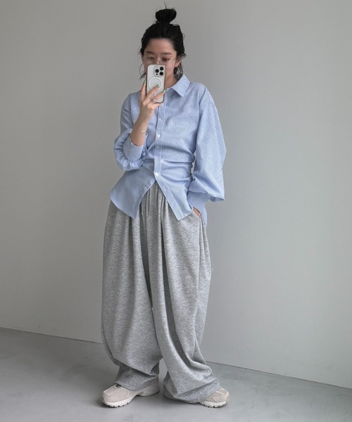 wee9s(ウィークス)の「KOSHIMAKI stripe shirt / コシマキストライプシャツ(シャツ/ブラウス・レディース・ブルー・FREE)」の14枚目の写真