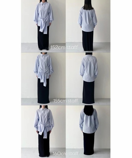 wee9s(ウィークス)の「KOSHIMAKI stripe shirt / コシマキストライプシャツ(シャツ/ブラウス・レディース・ブルー・FREE)」の9枚目の写真