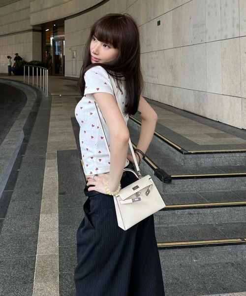 HALEY PESCA(ヘーリーペスカ)の「HALEY PESCA/ハートドット半袖Tシャツ(Tシャツ/カットソー・レディース・ホワイト・MEDIUM/SMALL)」の1枚目の写真