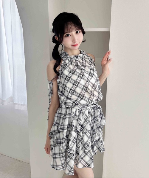 INGNI(イング)の「サッシュリボンアメスリミニワンピース(ワンピース・レディース・ホワイト系その他7/ブラック系/ホワイト系その他3・M)」の1枚目の写真