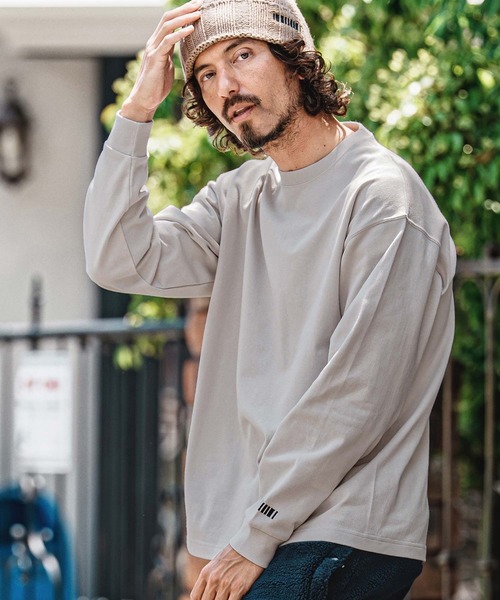 felkod(フィルコッド)の「mlt5733- Barcode Embroidery 9oz Drop Shoulder Long Sleeve Tee ロングスリーブTシャツ(F26A310)(Tシャツ/カットソー・メンズ・グレー/ホワイト×ピンク/ホワイト×ブラック/ブラック・M/L/XL)」の4枚目の写真