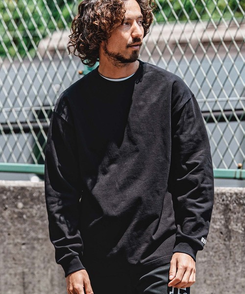 felkod(フィルコッド)の「mlt5733- Barcode Embroidery 9oz Drop Shoulder Long Sleeve Tee ロングスリーブTシャツ(F26A310)(Tシャツ/カットソー・メンズ・グレー/ホワイト×ピンク/ホワイト×ブラック/ブラック・M/L/XL)」の3枚目の写真