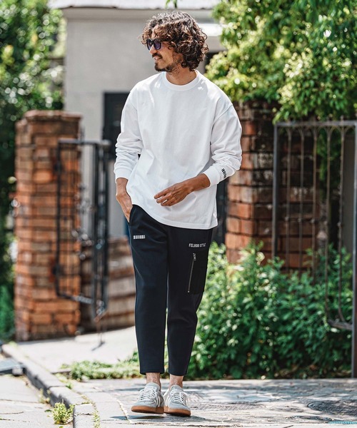 felkod(フィルコッド)の「mlt5733- Barcode Embroidery 9oz Drop Shoulder Long Sleeve Tee ロングスリーブTシャツ(F26A310)(Tシャツ/カットソー・メンズ・グレー/ホワイト×ピンク/ホワイト×ブラック/ブラック・M/L/XL)」の6枚目の写真