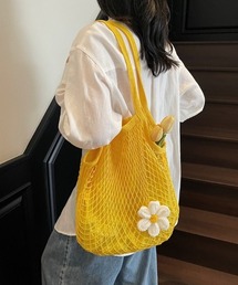 ネットバッグ お花モチーフ エコバッグ ショルダーバッグ