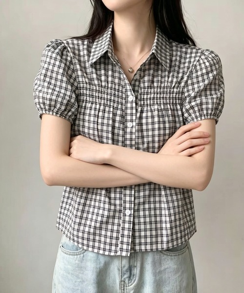 FAVORITO（ファヴォリート）の「チェック柄シャツ（シャツ/ブラウス・レディース・ブラック/ネイビー・F）」の10枚目の写真