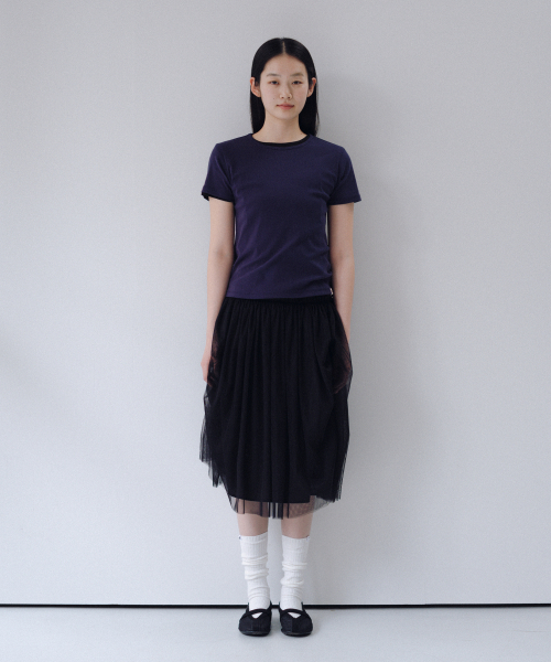 OHESHIO(オヘシオ)の「BASIC STANDARD T-SHIRT, NAVY(Tシャツ/カットソー・レディース・その他・FREE)」の2枚目の写真