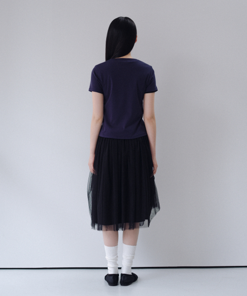 OHESHIO(オヘシオ)の「BASIC STANDARD T-SHIRT, NAVY(Tシャツ/カットソー・レディース・その他・FREE)」の3枚目の写真