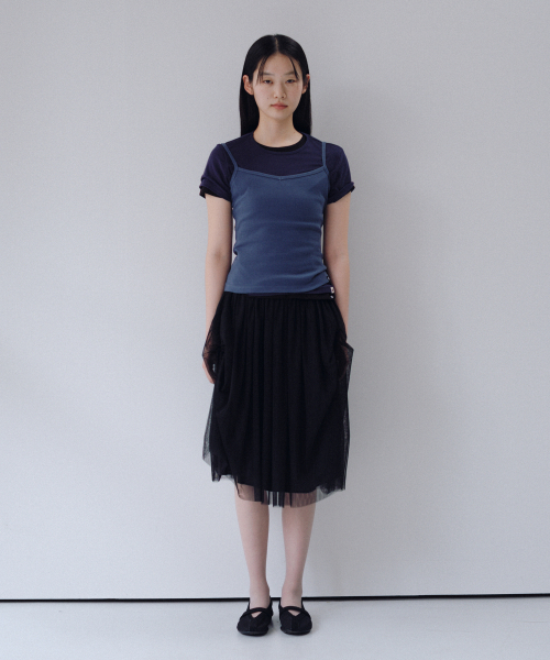 OHESHIO(オヘシオ)の「BASIC STANDARD T-SHIRT, NAVY(Tシャツ/カットソー・レディース・その他・FREE)」の4枚目の写真