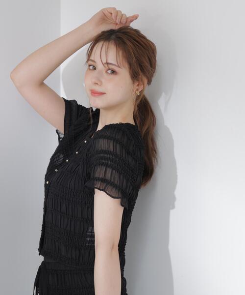 PROPORTION BODY DRESSING(プロポーションボディドレッシング)の「<a>フリルシャーリングブラウス / 1216219702(シャツ/ブラウス・レディース・ホワイト系その他/ブラック・FREE)」の21枚目の写真
