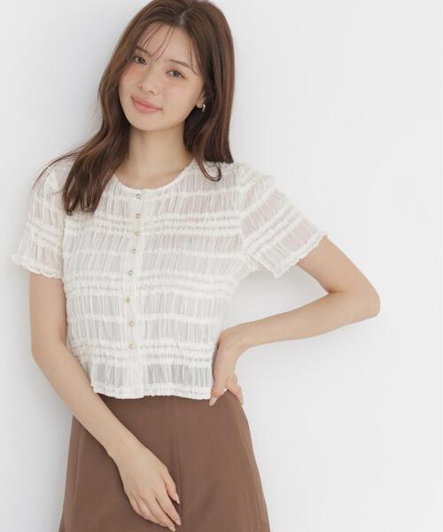 PROPORTION BODY DRESSING(プロポーションボディドレッシング)の「<a>フリルシャーリングブラウス / 1216219702(シャツ/ブラウス・レディース・ホワイト系その他/ブラック・FREE)」の16枚目の写真