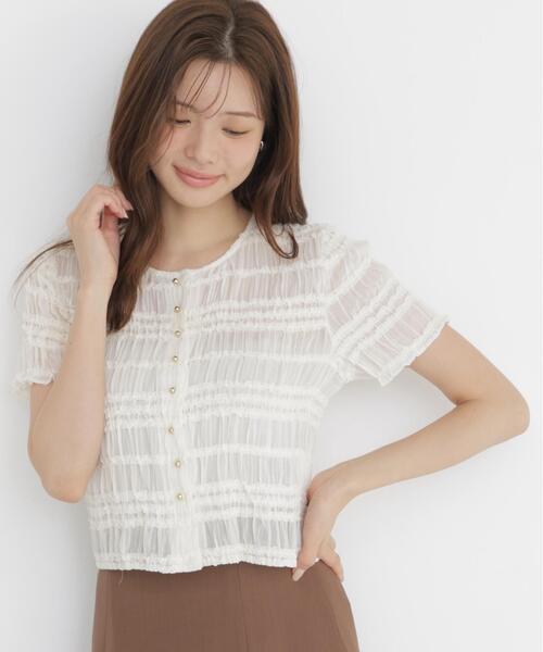 PROPORTION BODY DRESSING(プロポーションボディドレッシング)の「<a>フリルシャーリングブラウス / 1216219702(シャツ/ブラウス・レディース・ホワイト系その他/ブラック・FREE)」の18枚目の写真