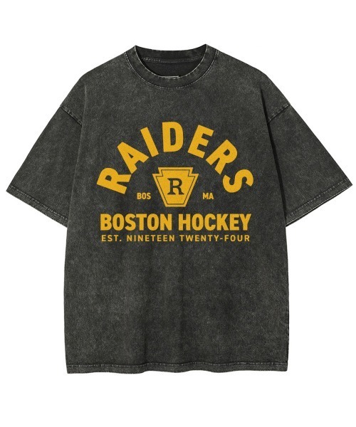 GARAGE MADE（ガレージメイド）の「レディースM～Lサイズ　ユニセックス　ピグメントプリント　BIG Tシャツ　RAIDERS（Tシャツ/カットソー・レディース・ブラック/ピンク/ブルー/グリーン/アイボリー/グレー・S）」の3枚目の写真