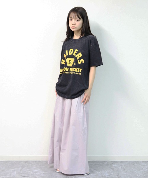 GARAGE MADE（ガレージメイド）の「レディースM～Lサイズ　ユニセックス　ピグメントプリント　BIG Tシャツ　RAIDERS（Tシャツ/カットソー・レディース・ブラック/ピンク/ブルー/グリーン/アイボリー/グレー・S）」の18枚目の写真
