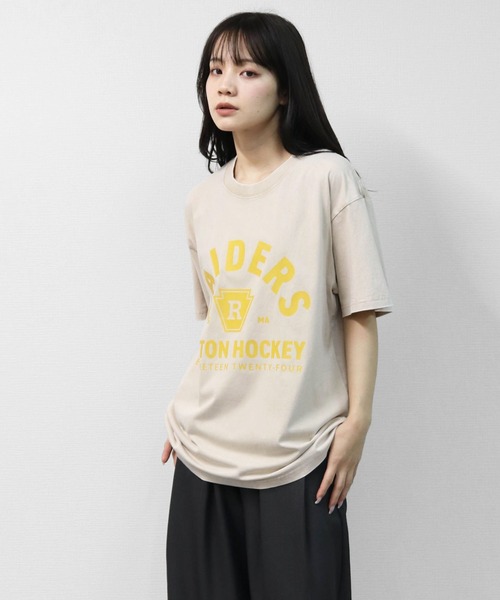 GARAGE MADE（ガレージメイド）の「レディースM～Lサイズ　ユニセックス　ピグメントプリント　BIG Tシャツ　RAIDERS（Tシャツ/カットソー・レディース・ブラック/ピンク/ブルー/グリーン/アイボリー/グレー・S）」の22枚目の写真