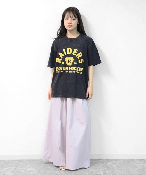 GARAGE MADE（ガレージメイド）の「レディースM～Lサイズ　ユニセックス　ピグメントプリント　BIG Tシャツ　RAIDERS（Tシャツ/カットソー・レディース・ブラック/ピンク/ブルー/グリーン/アイボリー/グレー・S）」の17枚目の写真