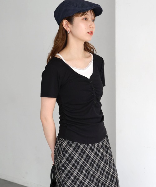 tiptop(ティップトップ)の「テレコレイヤードヘンリープルオーバー(Tシャツ/カットソー・レディース・グレー系その他/ブラック/オフホワイト/ブラウン・FREE)」の22枚目の写真