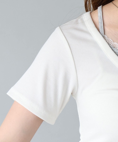 tiptop(ティップトップ)の「テレコレイヤードヘンリープルオーバー(Tシャツ/カットソー・レディース・グレー系その他/ブラック/オフホワイト/ブラウン・FREE)」の17枚目の写真