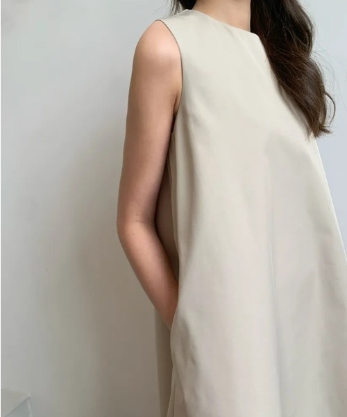 BIRTHDAY BASH（バースデイバッシュ）の「【撥水加工】A LINE COLOR DRESS（Aラインカラードレス）（ワンピース・レディース・ベージュ・SHORT/LONG）」の5枚目の写真