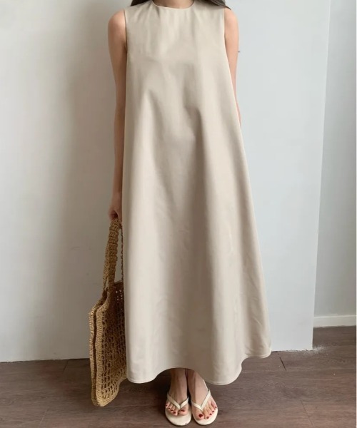 BIRTHDAY BASH（バースデイバッシュ）の「【撥水加工】A LINE COLOR DRESS（Aラインカラードレス）（ワンピース・レディース・ベージュ・SHORT/LONG）」の3枚目の写真