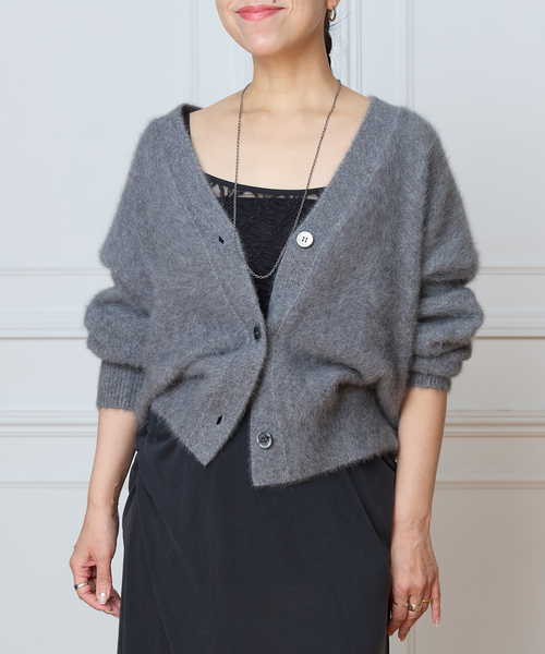 IENA LA BOUCLE フォックス カシミヤ Vカーディガン（カーディガン
