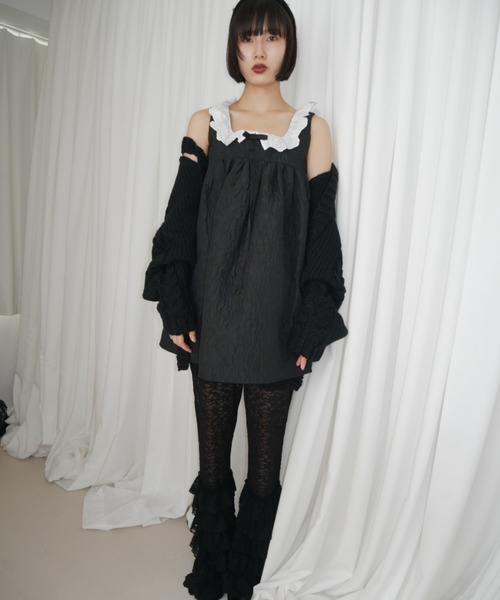 HONEY MI HONEY（ハニーミーハニー）の「cotton frill quilting babydoll（ワンピース・レディース・ベージュ/ブラック/ホワイト・FREE）」の10枚目の写真
