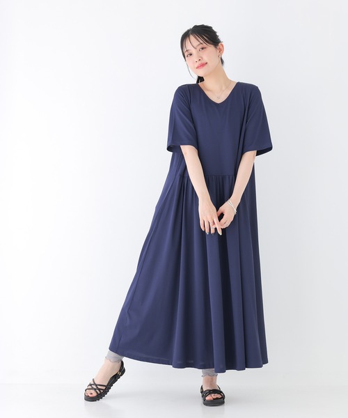 n'OrLABEL（ノアールレーベル）の「【汗じみ防止・吸水速乾・UVカット・遮熱効果】多機能バックデザインワンピース（ワンピース・レディース・グリーン/チャコール/ネイビー・1/2）」の21枚目の写真