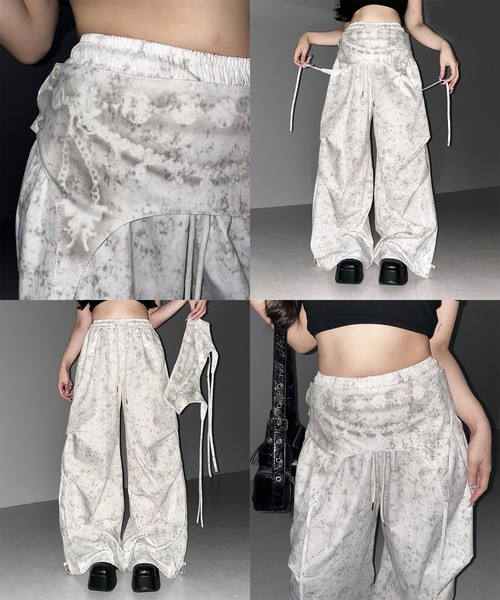 me+em select(ミームセレクト)の「【 2color 】ガーターレイヤードヴィンテージタックワイドパンツ / garter layered vintage tack wide pants(その他パンツ・レディース・ホワイト/ブラック・FREE)」の22枚目の写真