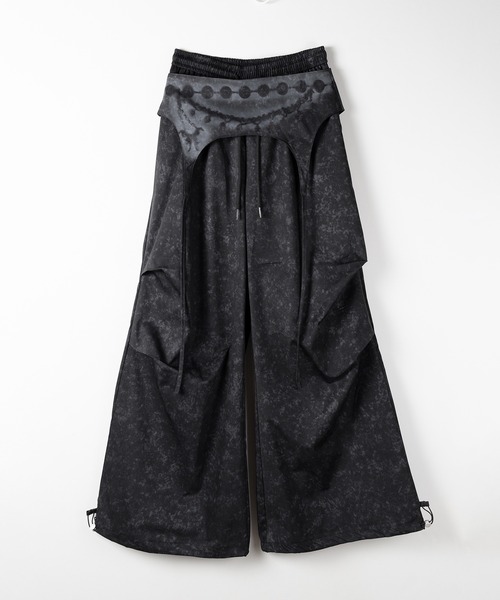 me+em select(ミームセレクト)の「【 2color 】ガーターレイヤードヴィンテージタックワイドパンツ / garter layered vintage tack wide pants(その他パンツ・レディース・ホワイト/ブラック・FREE)」の9枚目の写真