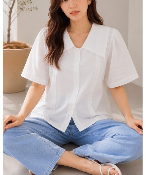 FAZVY(ファズビー)の「ビッグカラーブラウス(シャツ/ブラウス・レディース・ホワイト・M)」の12枚目の写真