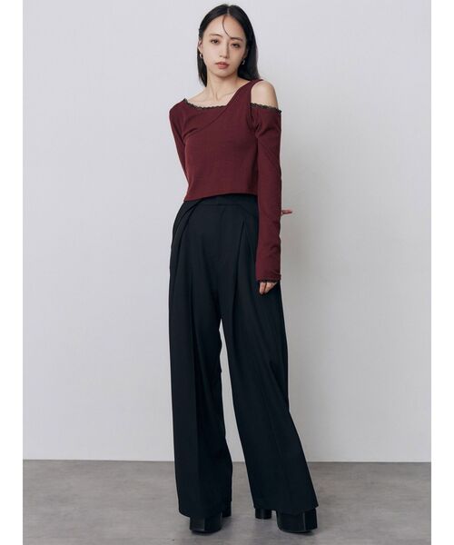 MURUA（ムルーア）の「タックポケットワイドパンツ　秋服（スラックス・レディース・ブラック/ベージュ/グレー・2/1）」の5枚目の写真