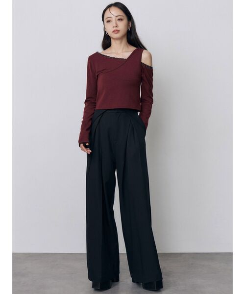 MURUA（ムルーア）の「タックポケットワイドパンツ　秋服（スラックス・レディース・ブラック/ベージュ/グレー・2/1）」の7枚目の写真