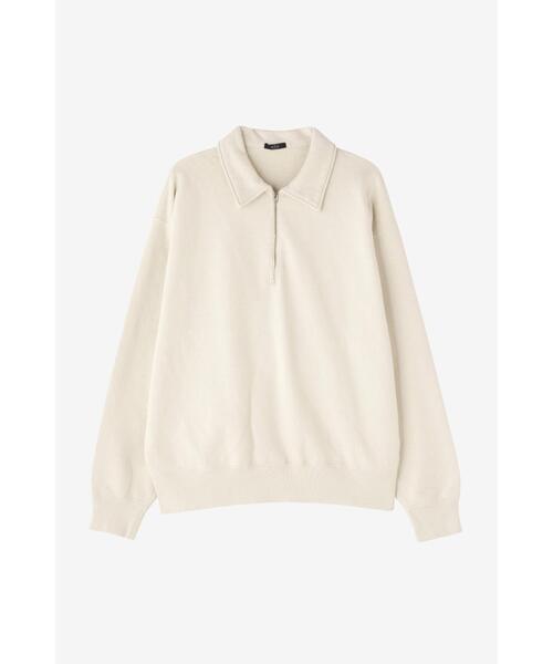 YLEVE(イレーヴ)の「YLEVE / COTTON FLEECE HALF ZIP P/O(スウェット・メンズ・ホワイト・4)」の1枚目の写真