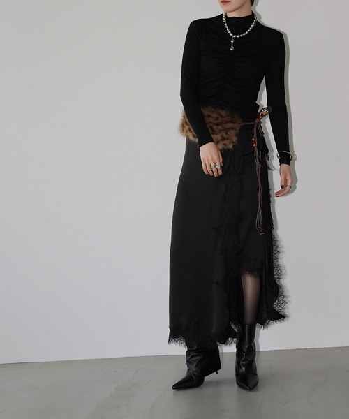 chuclla(チュクラ)の「2wayバックシャーリングハイネックトップス chw26a049(Tシャツ/カットソー・レディース・ブラック/ブラウン・FREE)」の14枚目の写真