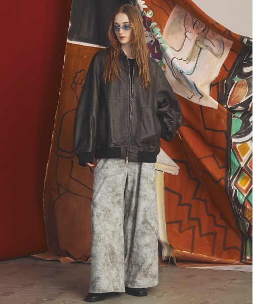 MAISON SPECIAL(メゾンスペシャル)の「《UNISEX》Grain Leather Prime-Over Single Raglan Ribbed Blouson/グレインレザープライムオーバーシングルラグランリブブルゾン 【MAISON SPECIAL/メゾンスペシャル】(ブルゾン・メンズ・ブラウン/ブラック・2/1/0)」の4枚目の写真