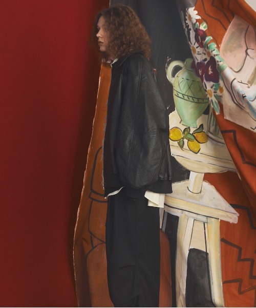 MAISON SPECIAL(メゾンスペシャル)の「《UNISEX》Grain Leather Prime-Over Single Raglan Ribbed Blouson/グレインレザープライムオーバーシングルラグランリブブルゾン 【MAISON SPECIAL/メゾンスペシャル】(ブルゾン・メンズ・ブラウン/ブラック・2/1/0)」の6枚目の写真