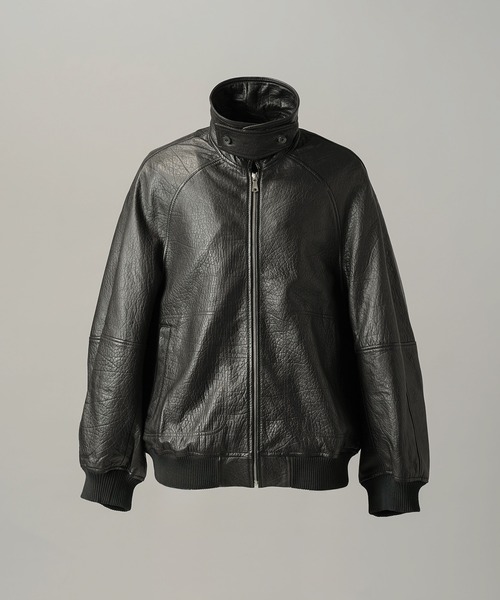 MAISON SPECIAL(メゾンスペシャル)の「《UNISEX》Grain Leather Prime-Over Single Raglan Ribbed Blouson/グレインレザープライムオーバーシングルラグランリブブルゾン 【MAISON SPECIAL/メゾンスペシャル】(ブルゾン・メンズ・ブラウン/ブラック・2/1/0)」の17枚目の写真