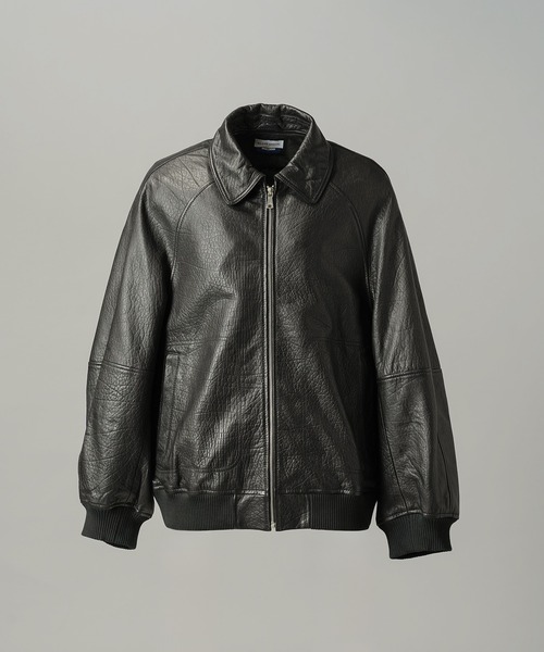 MAISON SPECIAL(メゾンスペシャル)の「《UNISEX》Grain Leather Prime-Over Single Raglan Ribbed Blouson/グレインレザープライムオーバーシングルラグランリブブルゾン 【MAISON SPECIAL/メゾンスペシャル】(ブルゾン・メンズ・ブラウン/ブラック・2/1/0)」の14枚目の写真
