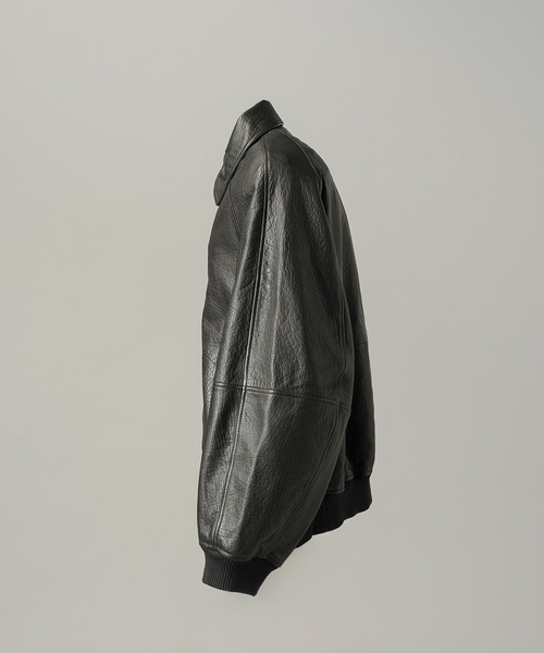 MAISON SPECIAL(メゾンスペシャル)の「《UNISEX》Grain Leather Prime-Over Single Raglan Ribbed Blouson/グレインレザープライムオーバーシングルラグランリブブルゾン 【MAISON SPECIAL/メゾンスペシャル】(ブルゾン・メンズ・ブラウン/ブラック・2/1/0)」の15枚目の写真