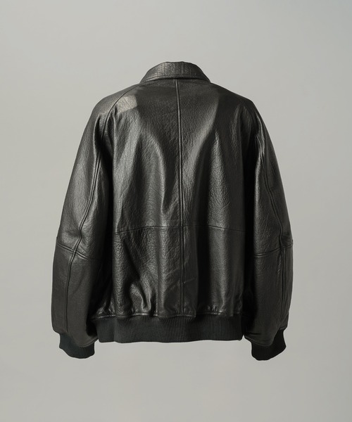 MAISON SPECIAL(メゾンスペシャル)の「《UNISEX》Grain Leather Prime-Over Single Raglan Ribbed Blouson/グレインレザープライムオーバーシングルラグランリブブルゾン 【MAISON SPECIAL/メゾンスペシャル】(ブルゾン・メンズ・ブラウン/ブラック・2/1/0)」の16枚目の写真