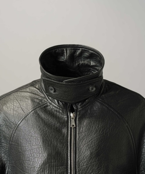 MAISON SPECIAL(メゾンスペシャル)の「《UNISEX》Grain Leather Prime-Over Single Raglan Ribbed Blouson/グレインレザープライムオーバーシングルラグランリブブルゾン 【MAISON SPECIAL/メゾンスペシャル】(ブルゾン・メンズ・ブラウン/ブラック・2/1/0)」の19枚目の写真