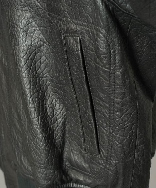 MAISON SPECIAL(メゾンスペシャル)の「《UNISEX》Grain Leather Prime-Over Single Raglan Ribbed Blouson/グレインレザープライムオーバーシングルラグランリブブルゾン 【MAISON SPECIAL/メゾンスペシャル】(ブルゾン・メンズ・ブラウン/ブラック・2/1/0)」の20枚目の写真