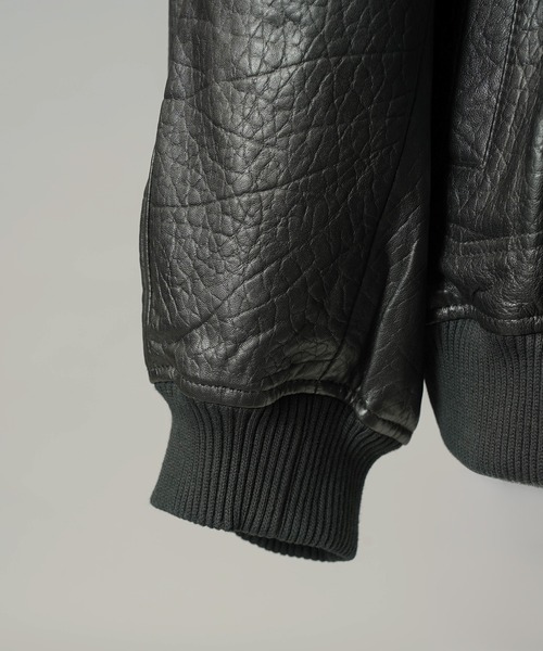MAISON SPECIAL(メゾンスペシャル)の「《UNISEX》Grain Leather Prime-Over Single Raglan Ribbed Blouson/グレインレザープライムオーバーシングルラグランリブブルゾン 【MAISON SPECIAL/メゾンスペシャル】(ブルゾン・メンズ・ブラウン/ブラック・2/1/0)」の21枚目の写真