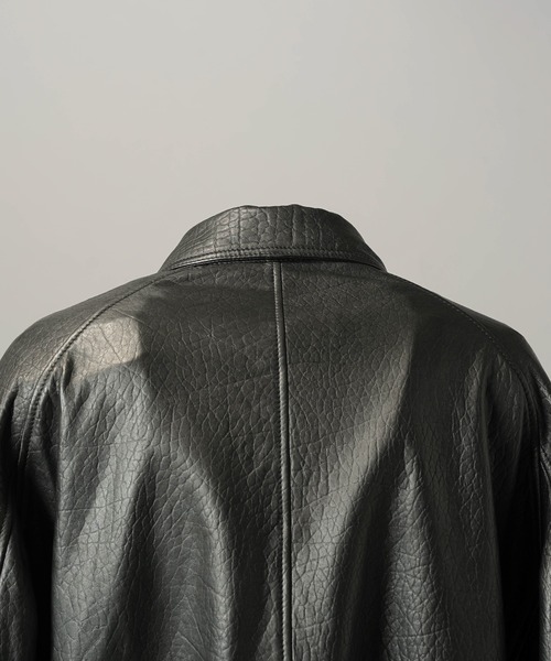 MAISON SPECIAL(メゾンスペシャル)の「《UNISEX》Grain Leather Prime-Over Single Raglan Ribbed Blouson/グレインレザープライムオーバーシングルラグランリブブルゾン 【MAISON SPECIAL/メゾンスペシャル】(ブルゾン・メンズ・ブラウン/ブラック・2/1/0)」の22枚目の写真