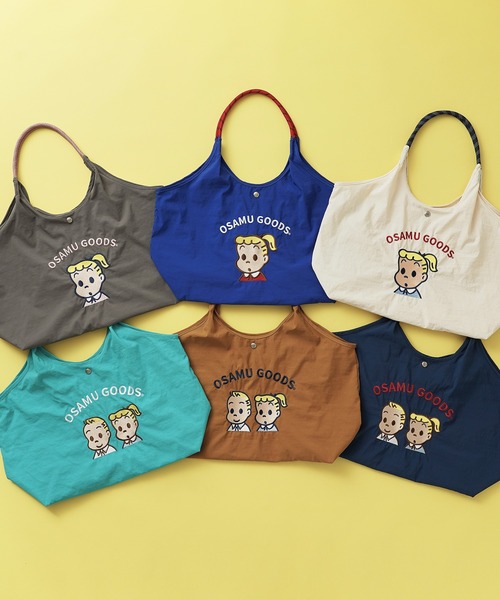OSAMU GOODS(オサムグッズ)の「【unify × OSAMU GOODS(オサムグッズ)】大容量 A4サイズ収納可 軽撥水 トートバッグ OTNS-01(トートバッグ・レディース・グレー/ブルー/ネイビー/ブルーグリーン/キャメル/アイボリー・ONE SIZE)」の2枚目の写真