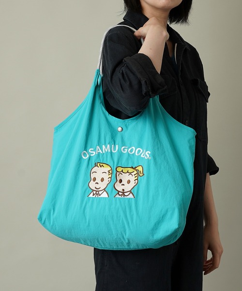 OSAMU GOODS(オサムグッズ)の「【unify × OSAMU GOODS(オサムグッズ)】大容量 A4サイズ収納可 軽撥水 トートバッグ OTNS-01(トートバッグ・レディース・グレー/ブルー/ネイビー/ブルーグリーン/キャメル/アイボリー・ONE SIZE)」の6枚目の写真