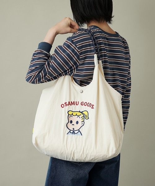 OSAMU GOODS(オサムグッズ)の「【unify × OSAMU GOODS(オサムグッズ)】大容量 A4サイズ収納可 軽撥水 トートバッグ OTNS-01(トートバッグ・レディース・グレー/ブルー/ネイビー/ブルーグリーン/キャメル/アイボリー・ONE SIZE)」の8枚目の写真
