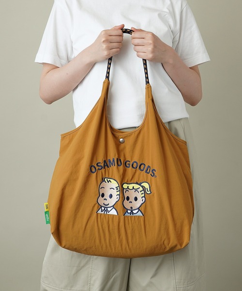 OSAMU GOODS(オサムグッズ)の「【unify × OSAMU GOODS(オサムグッズ)】大容量 A4サイズ収納可 軽撥水 トートバッグ OTNS-01(トートバッグ・レディース・グレー/ブルー/ネイビー/ブルーグリーン/キャメル/アイボリー・ONE SIZE)」の15枚目の写真