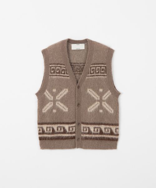 THEENDQUESTION(ジエンドクエスチョン)の「Mohair jacquard vest / BROWN(ベスト・レディース・その他・FREE)」の1枚目の写真